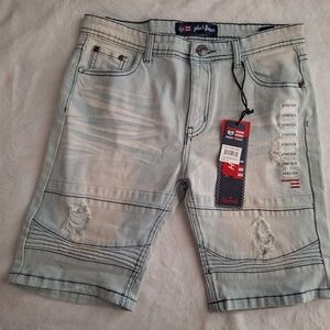 Phat Farm Light Blue Distressed Kids Shorts